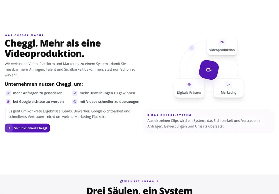 The “Was Cheggl macht” part of the cheggl.info home page