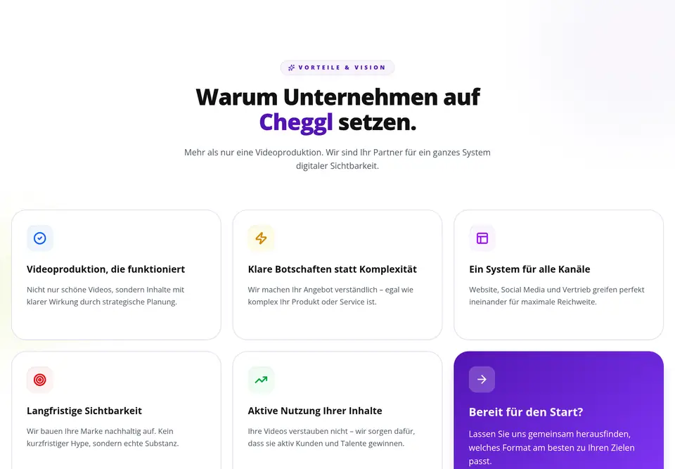 The “Warum Cheggl” part of the cheggl.info home page