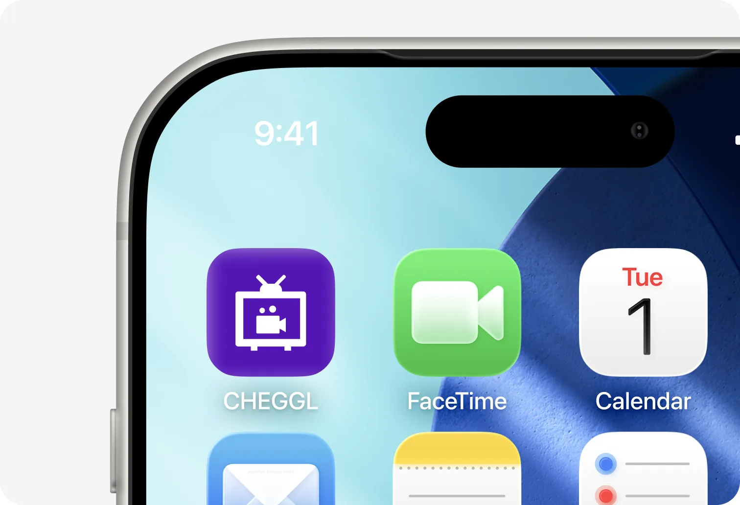 iPhone home screen with the Cheggl app next to FaceTime and Calendar