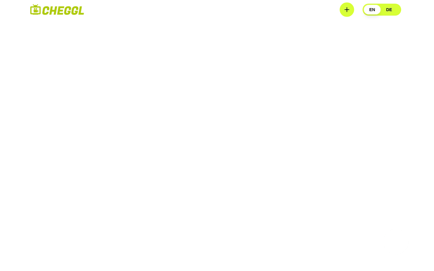 The cheggl.online home page in a browser window: “We do everything” and “Complete web services from design to programming” over the hero film of a retro TV on the moon