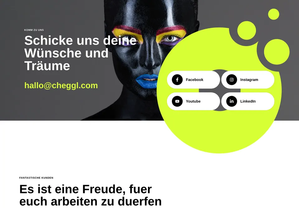 The “Call to action” part of the Deutsch cheggl.online home page