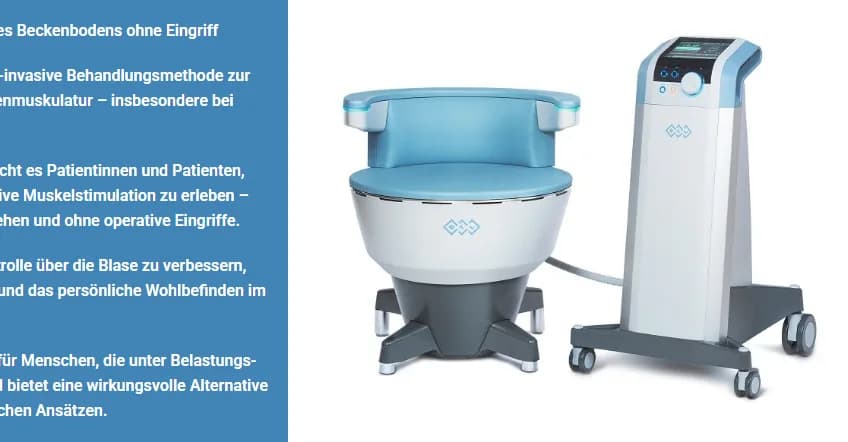 EMSELLA® treatment page with the EMSELLA® chair and control unit