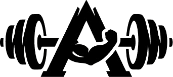 The new Allen Fitness logo: a bold A whose crossbar is a barbell, with a flexed arm