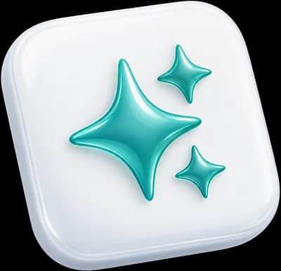 RiskBright app icon: three teal sparkles on a white tile